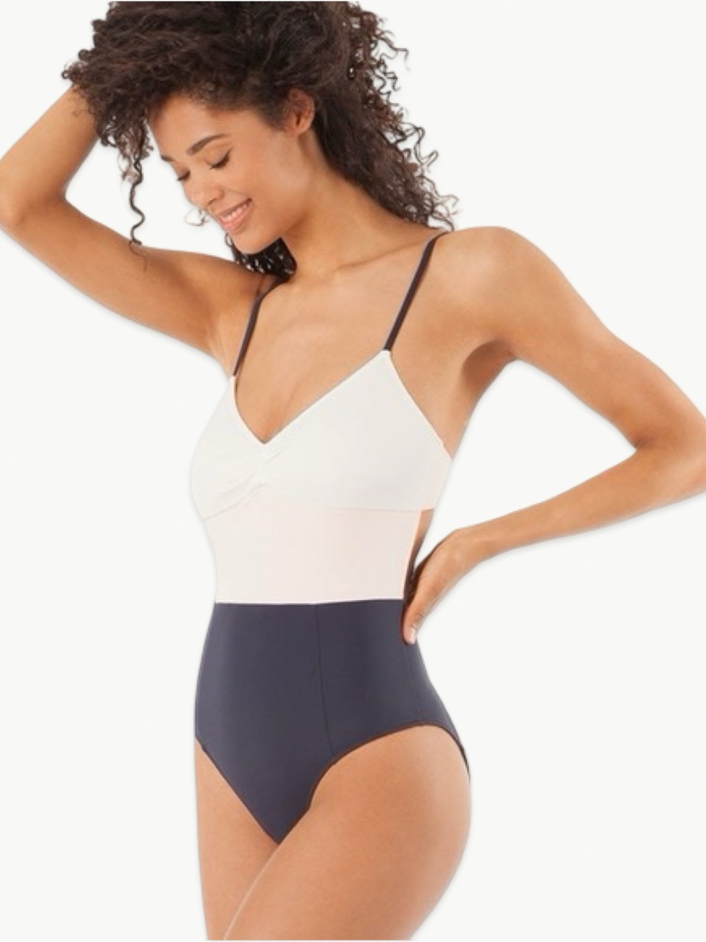 Lively The Swim One Piece Soft Navy Colorblock Modest Swimsuit NWT Size Medium - Picture 9 of 14